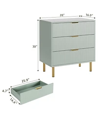 Gaomon 3 Drawer Dresser for Bedroom, Large Nightstand Chest of Drawers, Modern Wood Storage Dresser Organizer