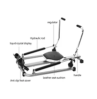 Artudatech Dual Hydraulic Rowing Machine, Adjustable Resistance with 360° Swivel Arms, Lcd Display & Foldable Design
