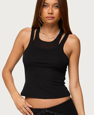 Edikted Women's Sammy Layered Tank Top