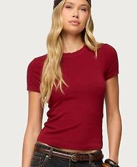 Edikted Women's Daphney Ribbed T Shirt