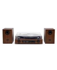 Victrola Harmony Bluetooth Turntable System with Speakers, Walnut