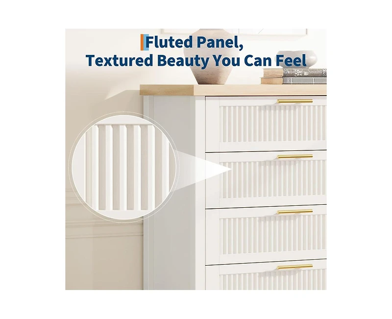 Gaomon Fluted Dresser for Bedroom with 5 Drawers