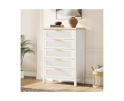 Gaomon Fluted Dresser for Bedroom with 5 Drawers