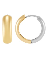 Macy's Huggies Earrings in 10k Yellow and White Gold
