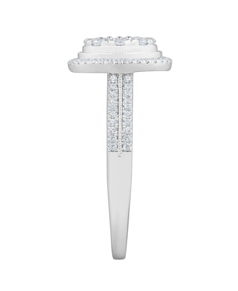 Macy's Diamond Halo Ring (1/2 ct. t.w.) in 10k White Gold