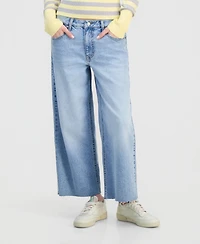 Celebrity Pink Juniors' Raw-Hem Wide-Leg Jeans