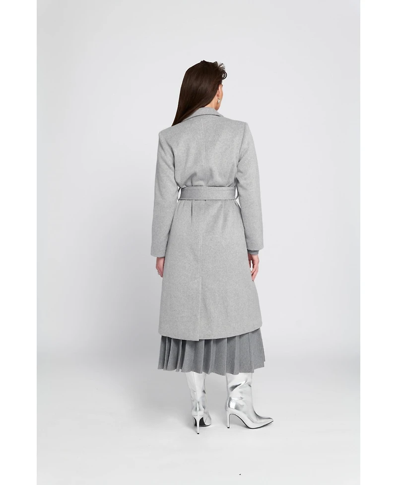 Elle Collection Women's Melton Wrap Coat Belted/Wrap