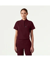 Jaanuu Women's Savi 1-Pocket Classic Banded Collar Scrub Top