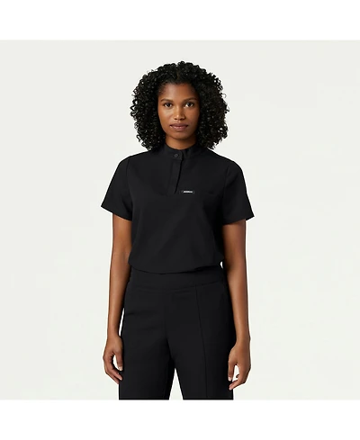 Jaanuu Women's Savi 1-Pocket Classic Banded Collar Scrub Top