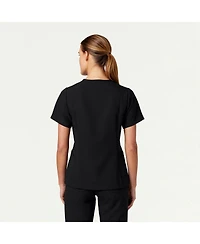 Jaanuu Plus Calix 2-Pocket Tailored V-Neck Scrub Top