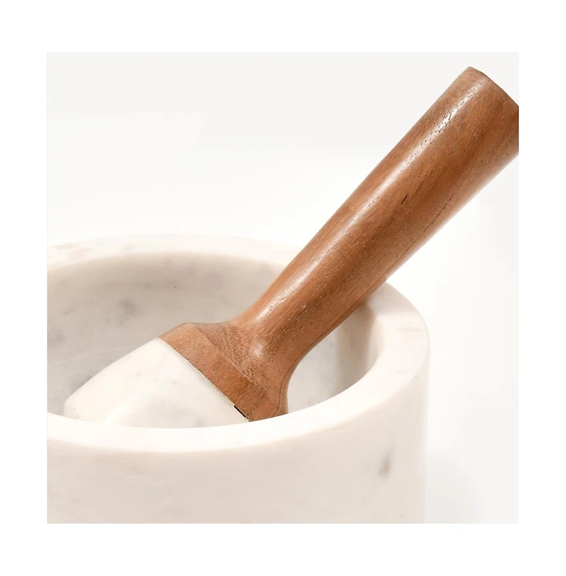 Verve Culture Marble and Wood Mortar & Pestle