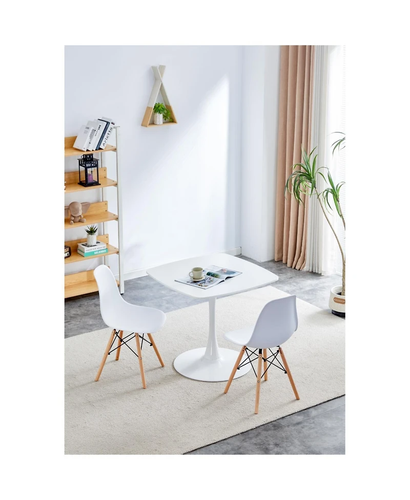 Streamdale Furniture Streamdale White Square Tulip Table (24") for 2-3 Person, Small Dining/Kitchen Table