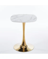 Streamdale Furniture Square Tulip Dining Table (White & Gold)