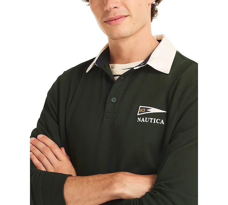 Nautica Men's Regular-Fit Kangaroo Pocket Polo Sweatshirt