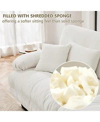 Streamdale Furniture Streamdale Free Combination Modular Sectional Sofa, 4-Seater Comfy Cloud Couch, Chenille White