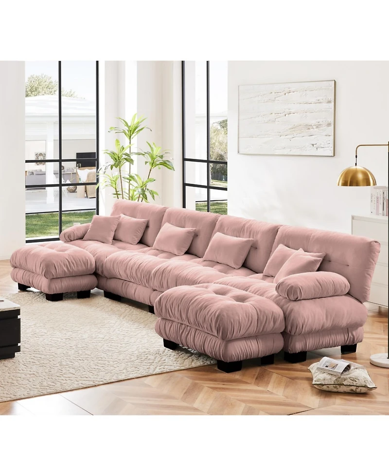 Streamdale Furniture Chenille Bolster Armrest Sofa: Cloud-Like Comfort & Flexible Design