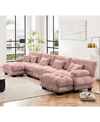 Streamdale Furniture Chenille Bolster Armrest Sofa: Cloud-Like Comfort & Flexible Design