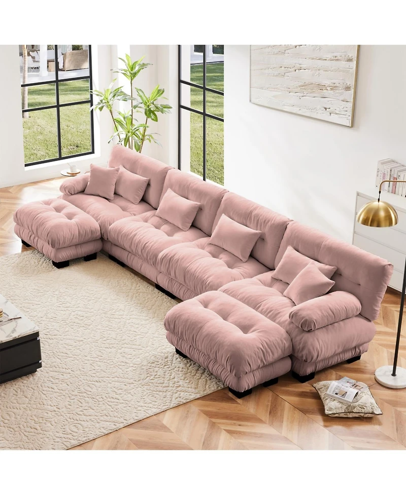 Streamdale Furniture Chenille Bolster Armrest Sofa: Cloud-Like Comfort & Flexible Design