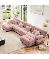 Streamdale Furniture Chenille Bolster Armrest Sofa: Cloud-Like Comfort & Flexible Design