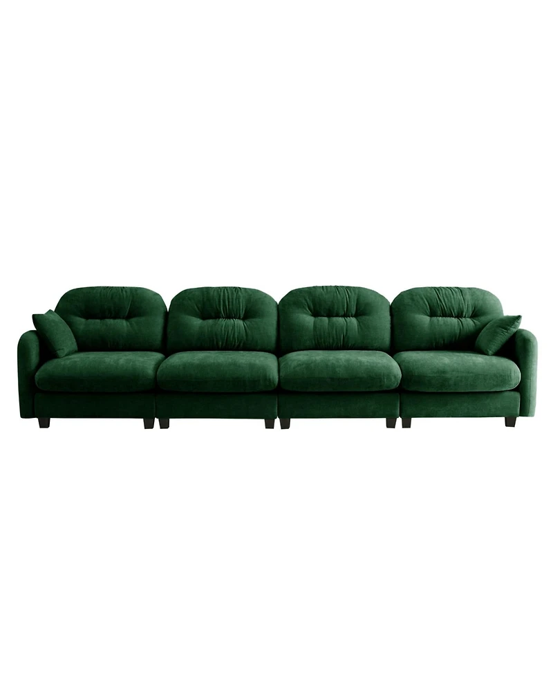Streamdale Furniture Streamdale Four-Seater Modular Chenille Sectional Couch with Pillows, Green