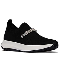 FitFlop Women's F-Mode Flow Imitation Pearls and Crystal Knit Slip-On Sneakers