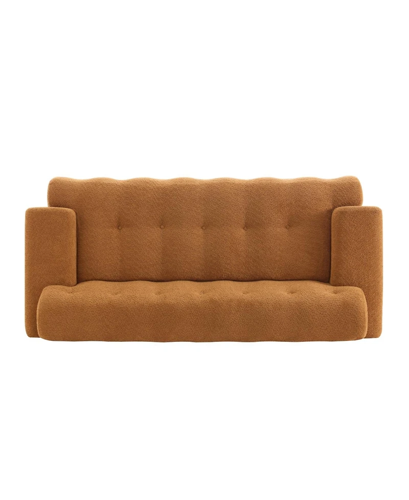 Streamdale Furniture 88" Cloud 3 Seater Boucle Sofa with Button Tufted Comfy Upholstered Couch, Nomad