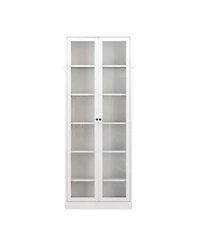 Streamdale FurnitureMetal Kitchen Pantry Cabinet - 72" Tall Storage with 5 Adjustable Shelves, White
