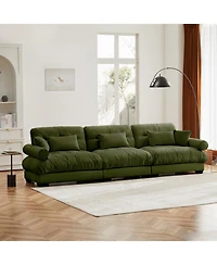 Streamdale Furniture Streamdale Extra Large 3 Seat Modern Velvet Sofa, Oversize, Comfortable, Olive Green