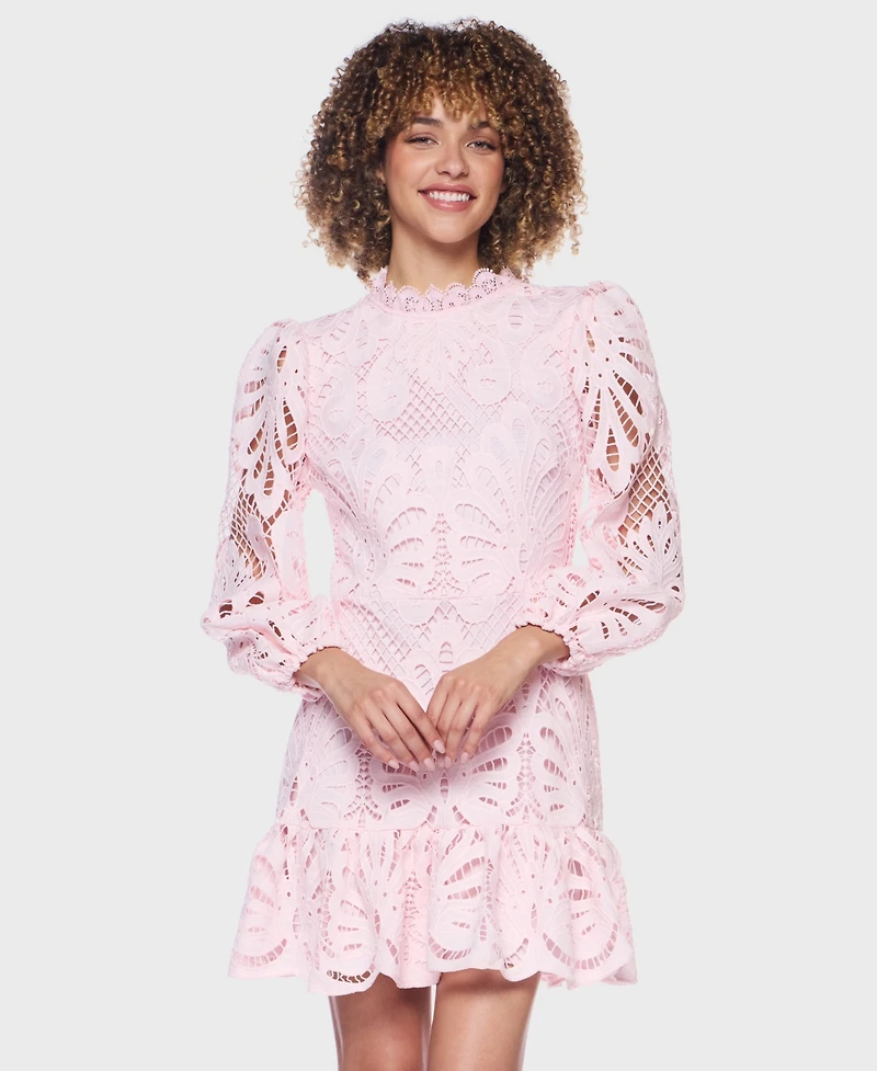 Alex & Sophia Women's Mock Neck Short Dress