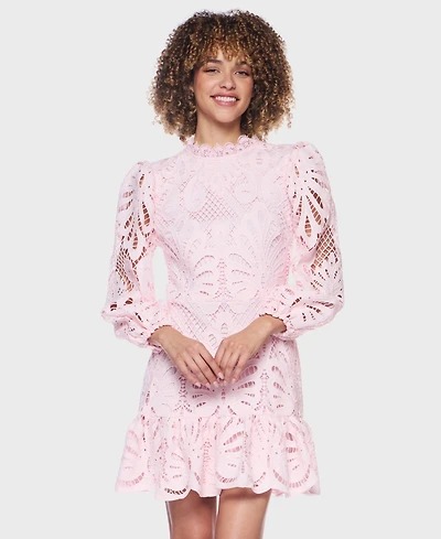 Alex & Sophia Women's Mock Neck Short Dress