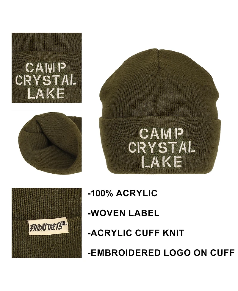 Friday the 13th Men's Camp Crystal Lake Adult Ribbed Knit Beanie