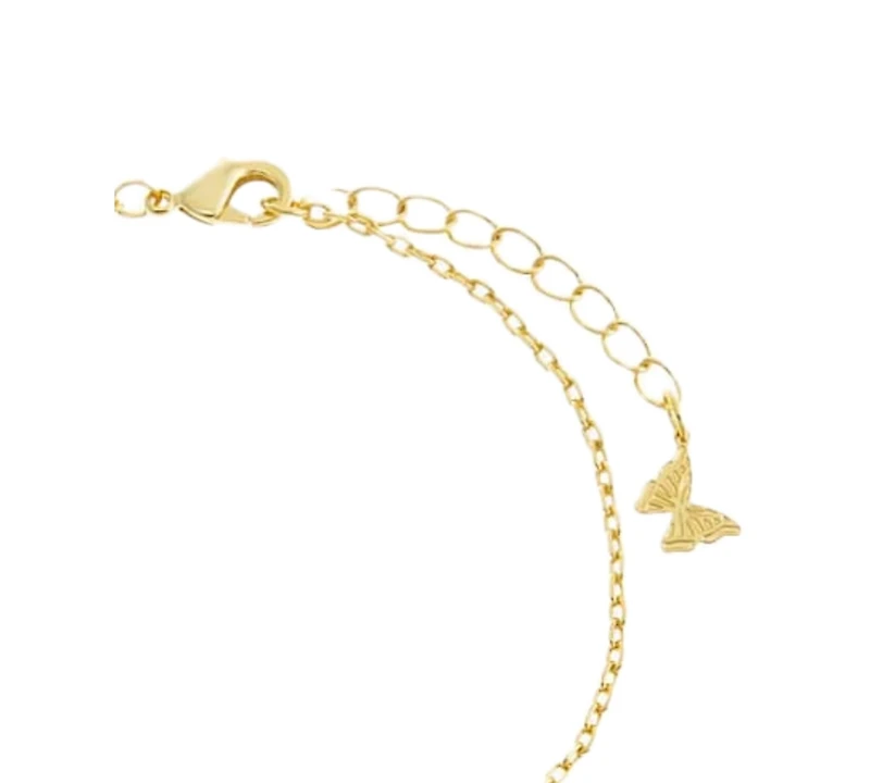 by Adina Eden Pave Outlined Gold Plated Four Leaf Clover Bracelet