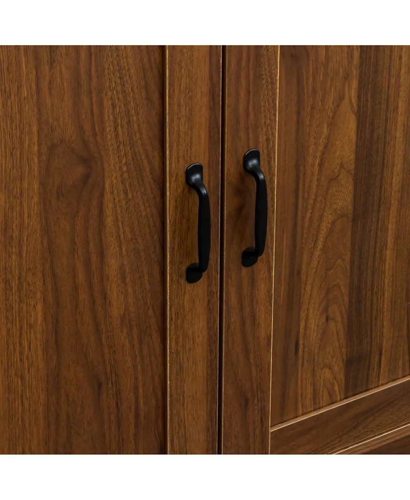 Casainc Modern Wood Buffet Cabinet with 2 Doors, 2 Drawers and Open Storage, 43.3 Inch Console