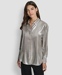 Dkny Jeans Women's Button Front Long-Sleeve Top