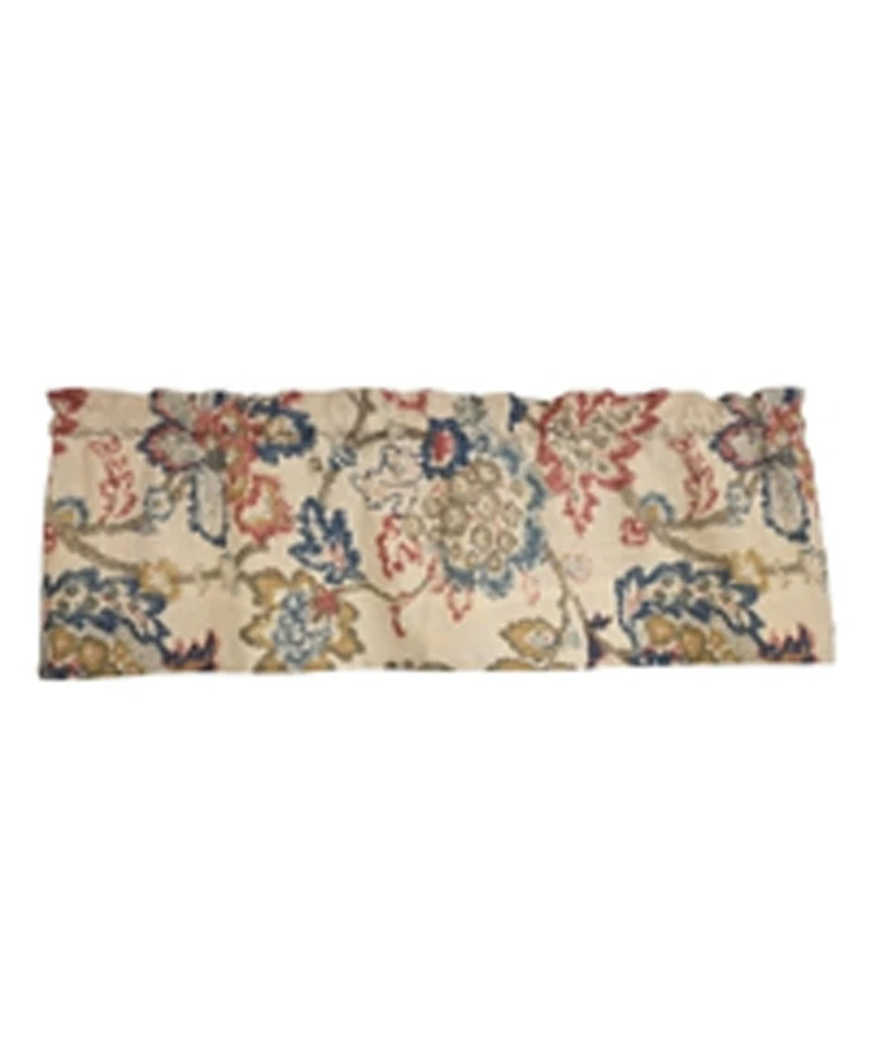 Rlf Home 100% Cotton High Quality Silvia Tailored Window Valance with 1.5" Rod Pocket 50" W X 12" L Multi