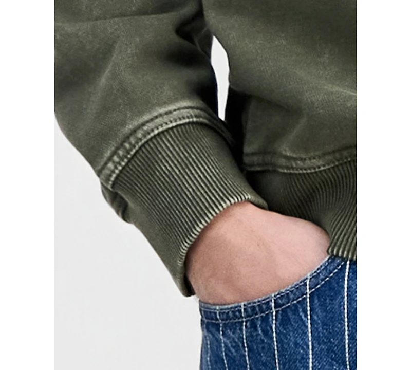 Hugo Boss Men's Distressed Logo Quarter-Zip Sweater