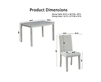 sumyeg 5-Piece Crystal Accent Wood Dining Set with Rectangular Kitchen Table and 4 Upholstered Chairs