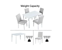 sumyeg 5-Piece Crystal Accent Wood Dining Set with Rectangular Kitchen Table and 4 Upholstered Chairs