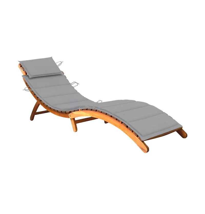 vidaXL Sunlounger Wooden Solid Acacia wood Standard Foldable