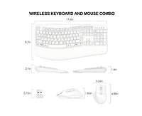 risokeys Wireless Keyboard And Mouse Combo, 2.4G Full Size Keys Keyboard With Wrist Rest And 3