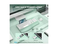 Wireless Keyboard and Mouse Combo - Full-Sized Keyboard with Cushioned Palm Rest, Phone Holder, 2.4G Cordless Set for Computer, Laptop, Pc