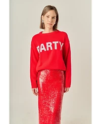 English Factory Women's Glitter Lettering Sweater