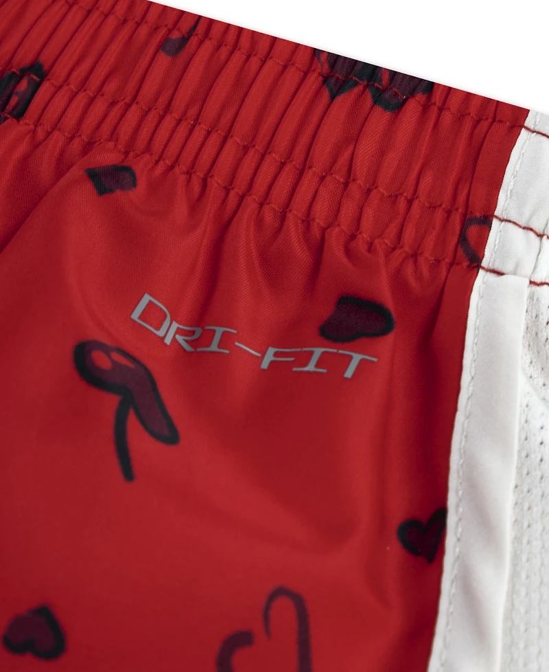 Nike Girls' Toddler 2T-4T Cherry Crewneck T-Shirt and Dri-fit Tempo Shorts, 2-Piece Set