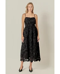 English Factory Women's Flower Embellished Midi Dress.