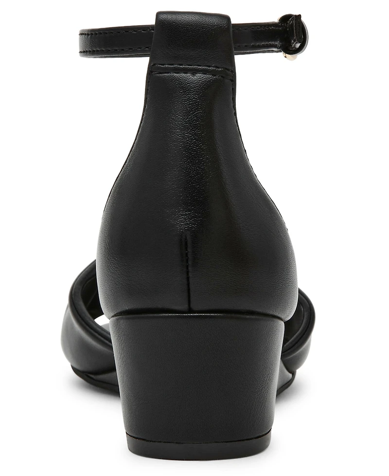 Anne Klein Women's Ankle Strap Square Toe Wedge Sandals