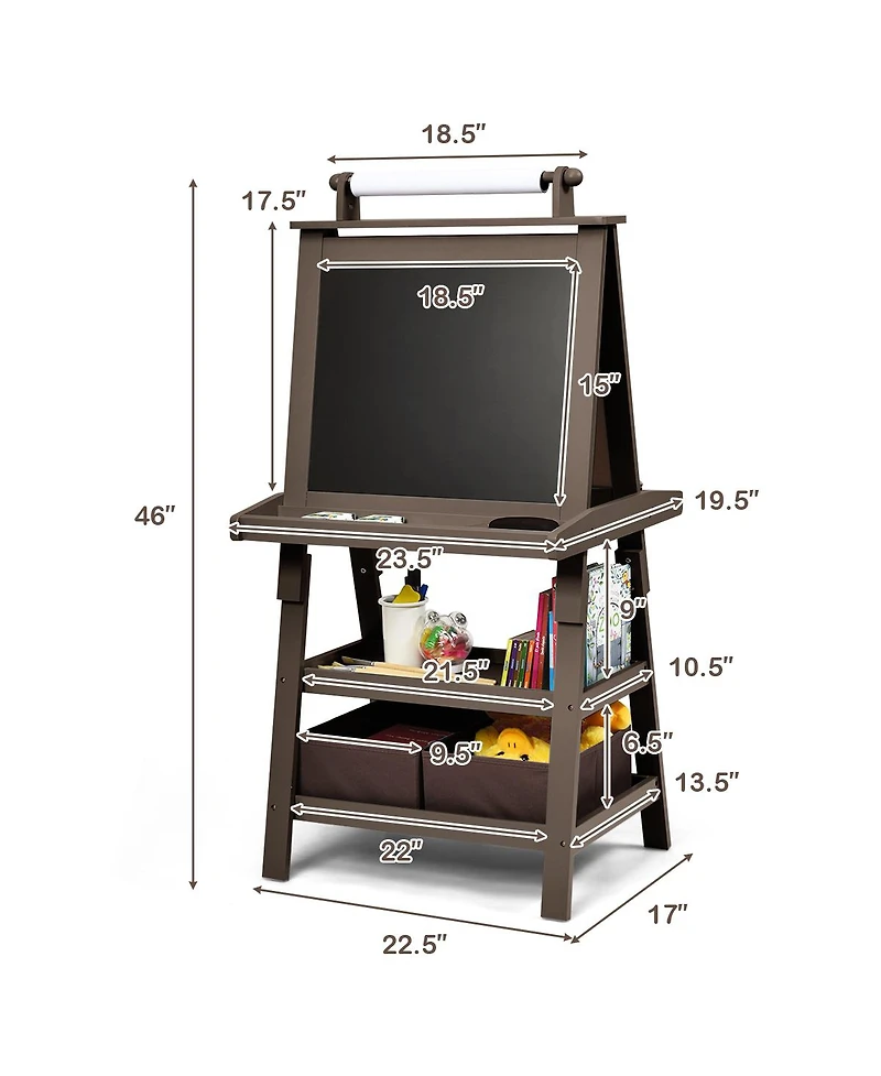 Sugift 3 in 1 Double-Sided Storage Art Easel
