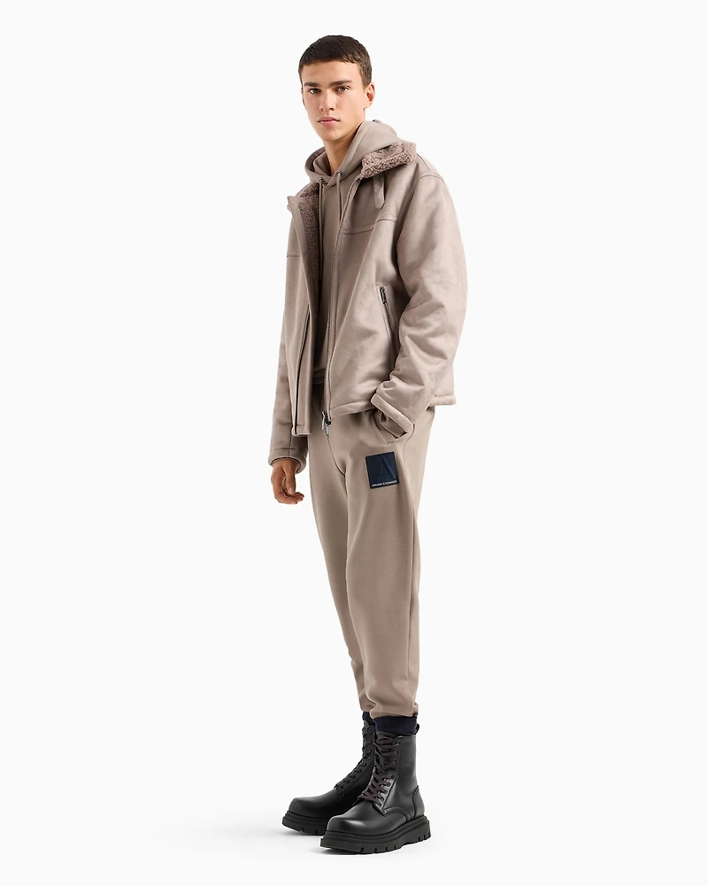 A|X Armani Exchange Men's Faux-Leather Sherpa-Lined Jacket