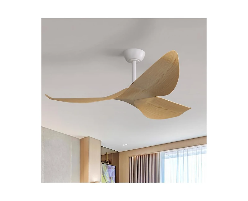 Sofucor 52-Inch Modern Lightweight White Ceiling Fan with Remote Control and 3 Blades