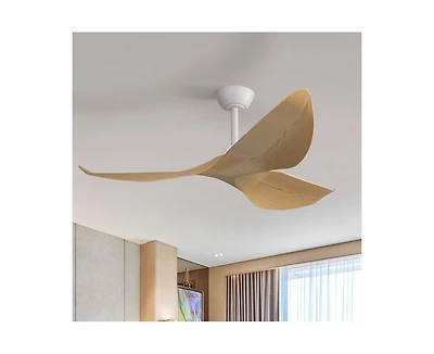 Sofucor 52-Inch Modern Lightweight White Ceiling Fan with Remote Control and 3 Blades