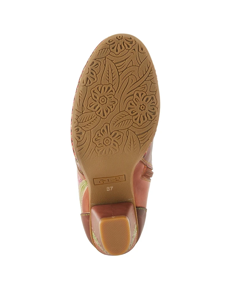 L'Artiste Women's Zamihi Western Boot –Leather Burnished Polished Design – Padded Insole, Inside Zipper, Flexible Sole